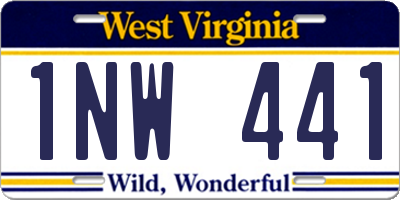 WV license plate 1NW441