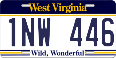 WV license plate 1NW446