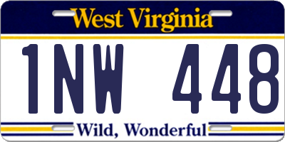 WV license plate 1NW448