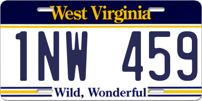 WV license plate 1NW459