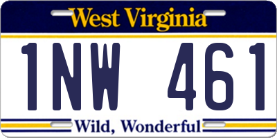 WV license plate 1NW461