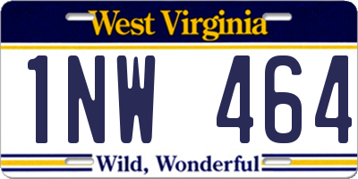 WV license plate 1NW464