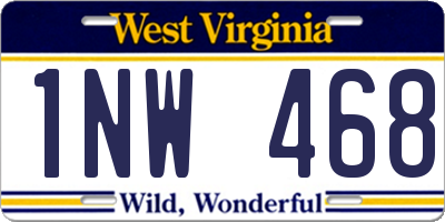 WV license plate 1NW468