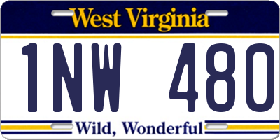 WV license plate 1NW480