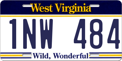 WV license plate 1NW484