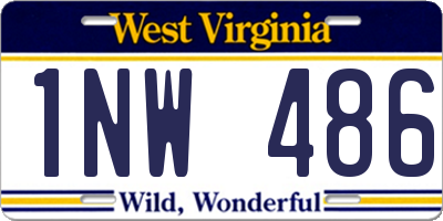 WV license plate 1NW486