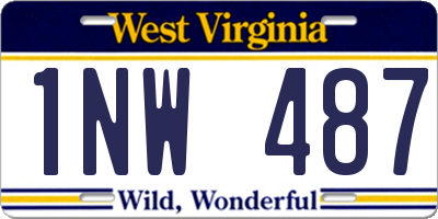 WV license plate 1NW487