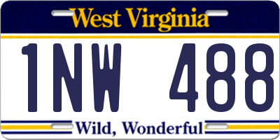 WV license plate 1NW488