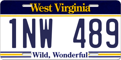 WV license plate 1NW489