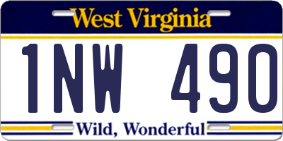 WV license plate 1NW490