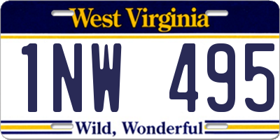 WV license plate 1NW495