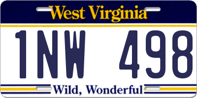 WV license plate 1NW498