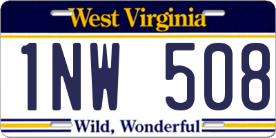 WV license plate 1NW508