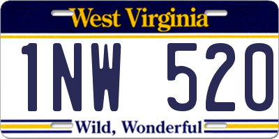 WV license plate 1NW520