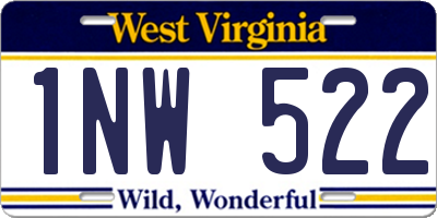 WV license plate 1NW522