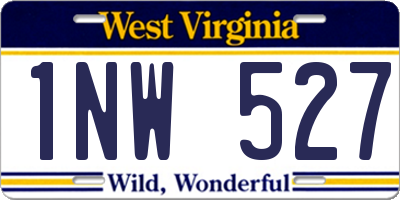 WV license plate 1NW527