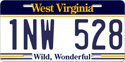 WV license plate 1NW528