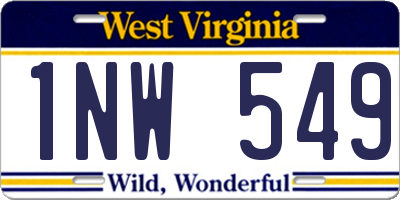 WV license plate 1NW549