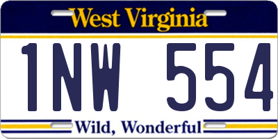 WV license plate 1NW554
