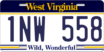 WV license plate 1NW558