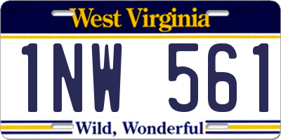 WV license plate 1NW561
