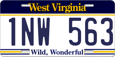 WV license plate 1NW563