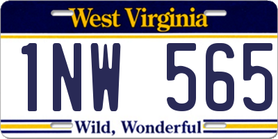 WV license plate 1NW565