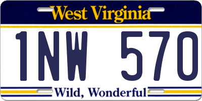 WV license plate 1NW570