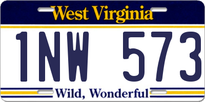 WV license plate 1NW573