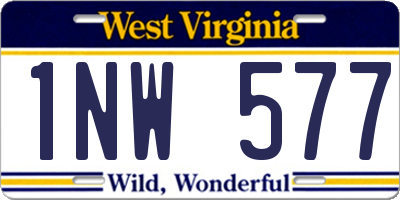 WV license plate 1NW577