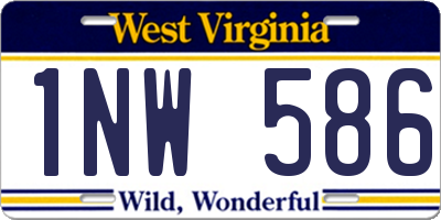 WV license plate 1NW586