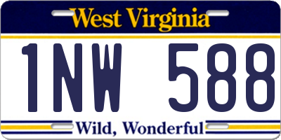 WV license plate 1NW588