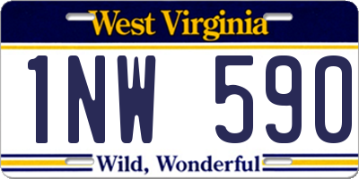 WV license plate 1NW590