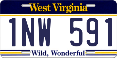 WV license plate 1NW591