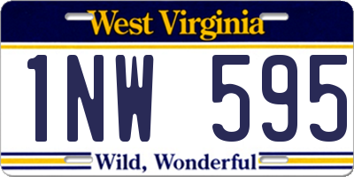 WV license plate 1NW595
