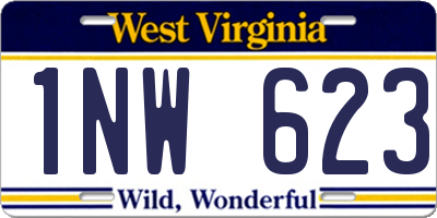 WV license plate 1NW623