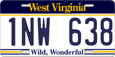 WV license plate 1NW638