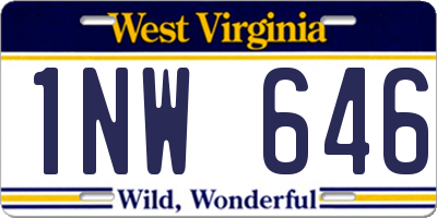 WV license plate 1NW646