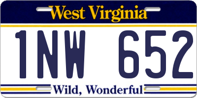 WV license plate 1NW652
