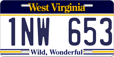 WV license plate 1NW653