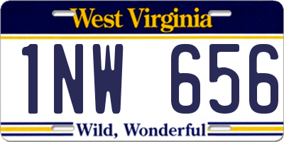 WV license plate 1NW656