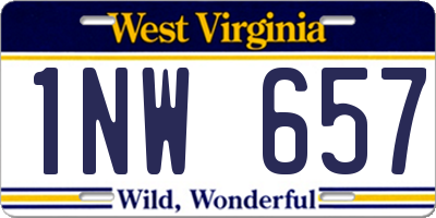 WV license plate 1NW657