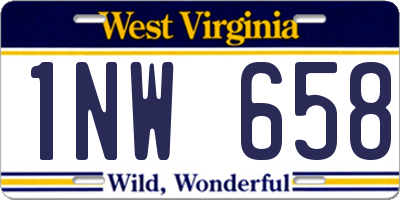 WV license plate 1NW658