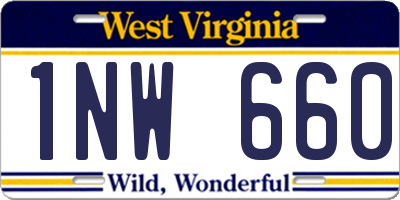 WV license plate 1NW660