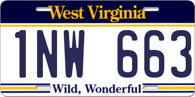 WV license plate 1NW663