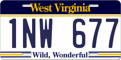 WV license plate 1NW677