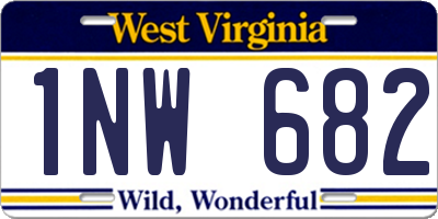 WV license plate 1NW682