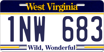 WV license plate 1NW683