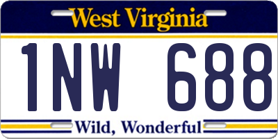 WV license plate 1NW688