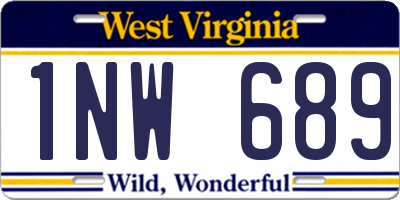WV license plate 1NW689